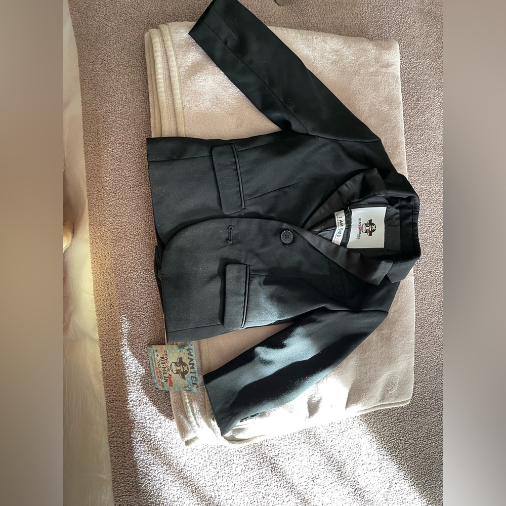 Black N Bianco Signature Boys' Modern Slim Tuxedo Blazer In Black